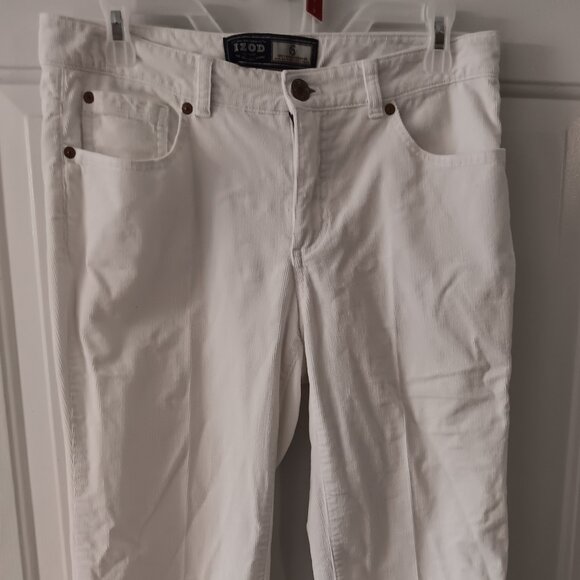 Izod Just Right Boot Cut Corduroy Pants White Size 6 - Picture 1 of 5
